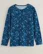 BLAIR Women's Tops Print Long Sleeve Pointelle Henley Top 4 (Misses) - x4