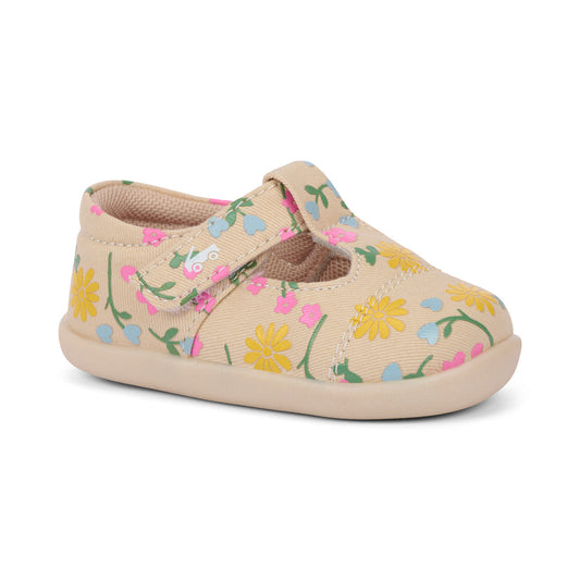 See Kai Run Girl's Bianca Mini (First Walker) Oatmeal/Floral