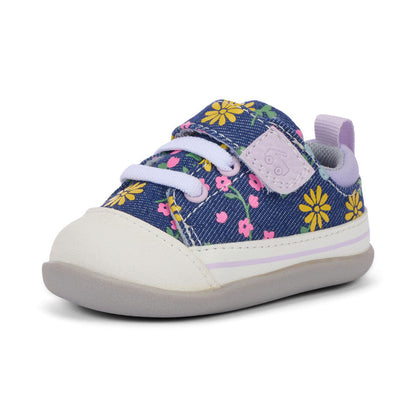 See Kai Run Stevie Mini (First Walker) Blue Denim/Floral
