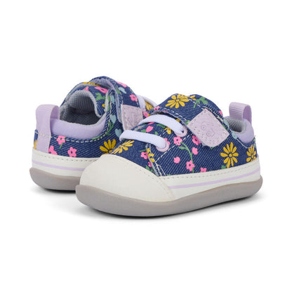 See Kai Run Stevie Mini (First Walker) Blue Denim/Floral