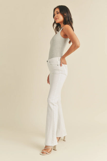 Ruby & Jenna Women's Just Black- High Rise Scissor Cut Flare Jeans