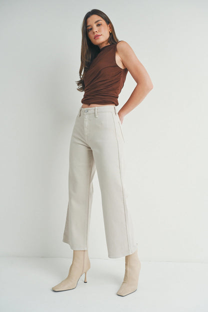 Ruby & Jenna Women's Just Black- Trousers Wide Leg