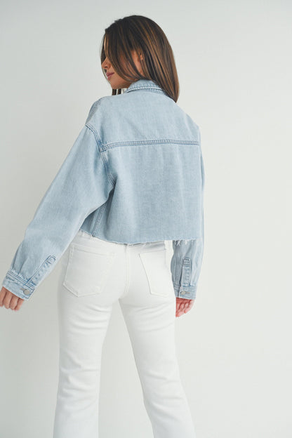 Ruby & Jenna Women's Cargo Denim Jacket
