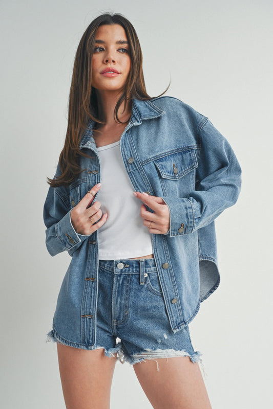 Ruby & Jenna Women's Denim Shacket