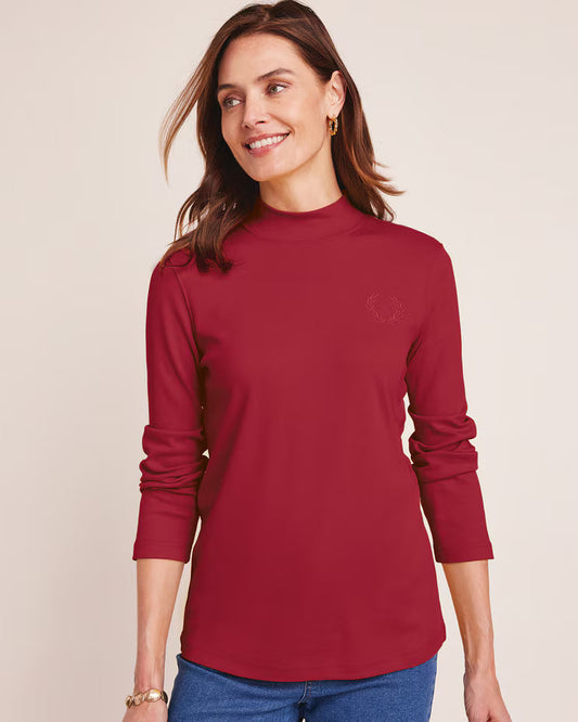BLAIR Women's Tops Essential Knit Long Sleeve Mock Top 3 (Misses) - x5
