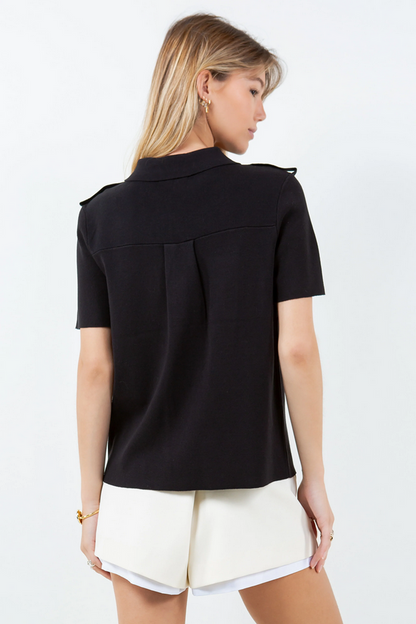 Ruby & Jenna Women's Polo Shirt Pocket Detail