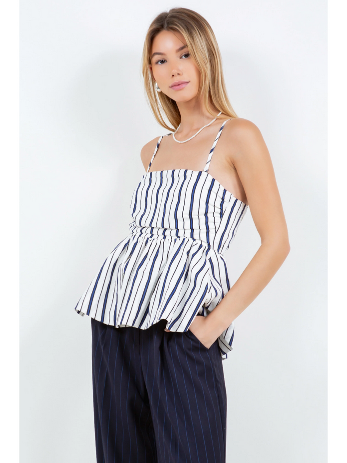 Ruby & Jenna Women's Ballon Hem Top Smocking and Shirring Detail