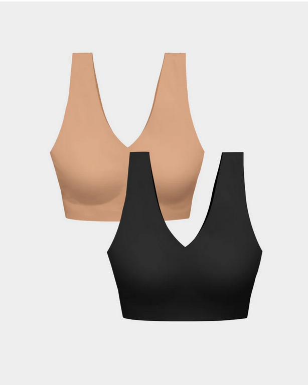 EBY Bra Bundle - Seamless Bra Pack Bundle in Mixed Colors - Black and Sunkissed