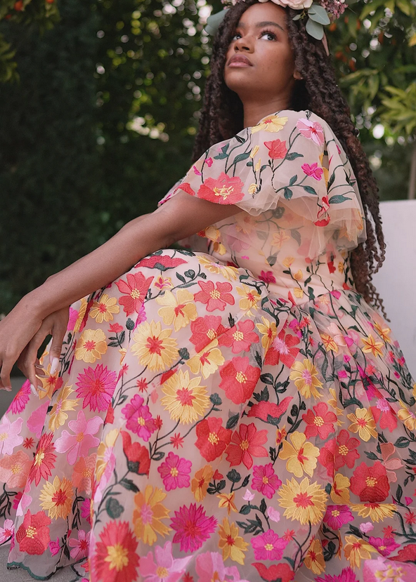 JessaKae English Garden Dress - Garden Pink
