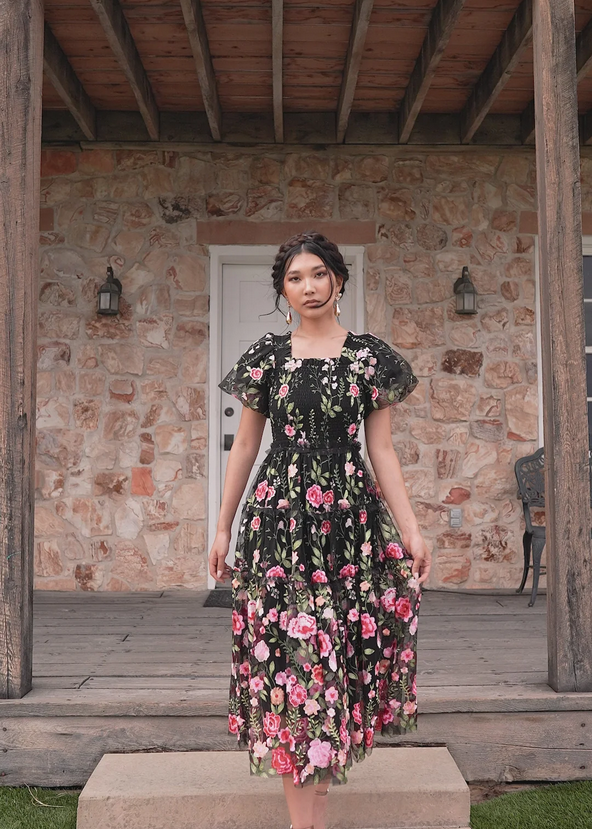 JessaKae Rose Dress - Black