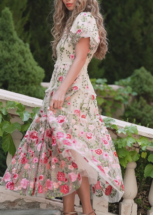JessaKae Rose Dress - Cream
