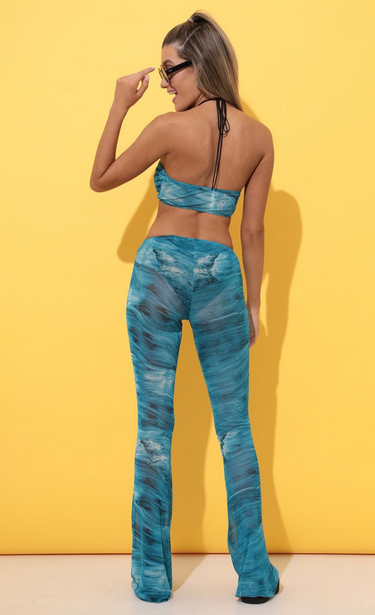 Lucy in the Sky Three Piece Set in Blue Wave Mesh
