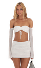 Lucy in the Sky Mesh Rhinestone Two Piece Set in White