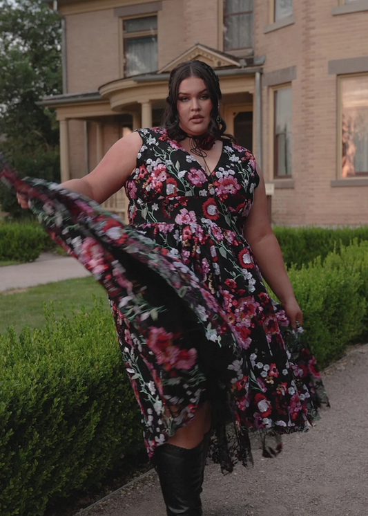 JessaKae Ebony Rose Dress - Black