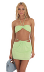 Lucy in the Sky Wrap Two Piece Set in Lime Green