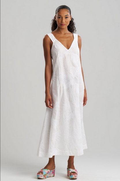 NATORI Palm Maxi Dress - White