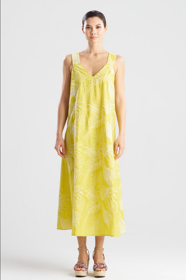 NATORI Palm Maxi Dress - Citron