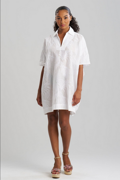 NATORI Palm Oversized Caftan - White