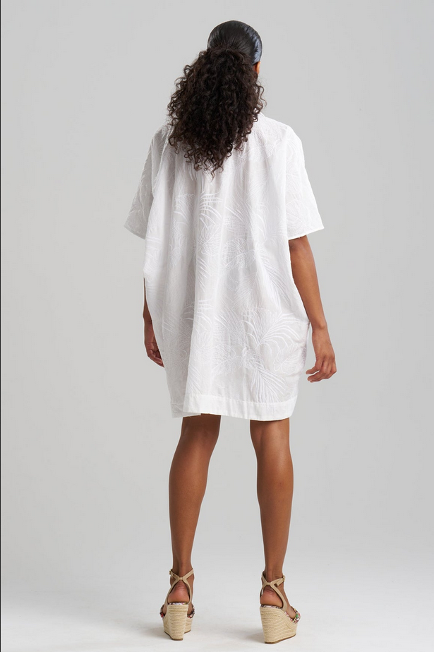NATORI Palm Oversized Caftan - White