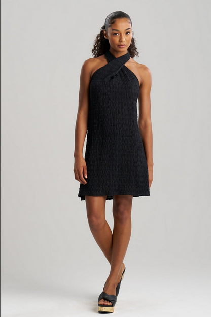 NATORI Waves Mini Halter Dress