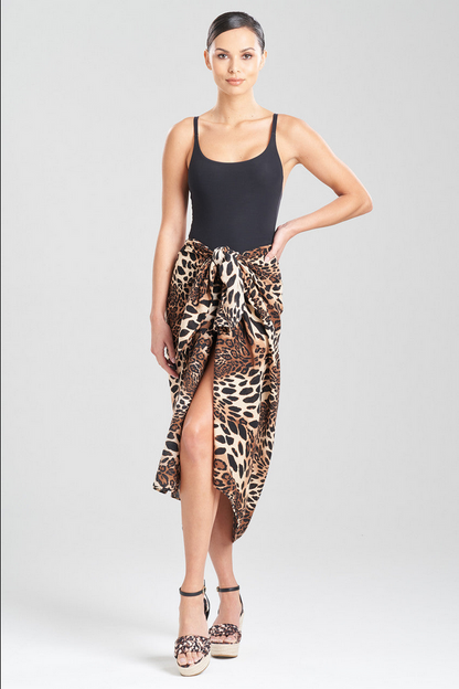 NATORI Leopard Cotton Gauze Pareo