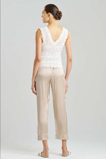 NATORI Rose Parfait Allover Lace Tank - warm white