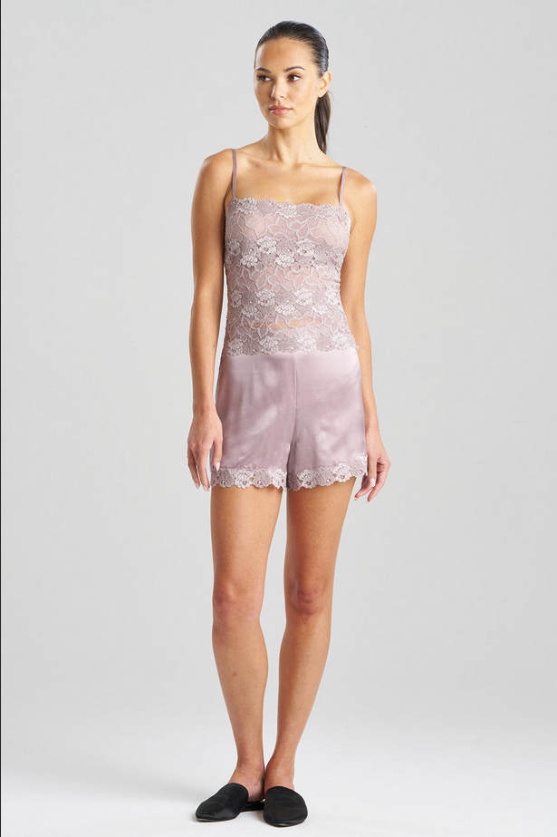 NATORI Rose Parfait Allover Lace Cami - Mocha