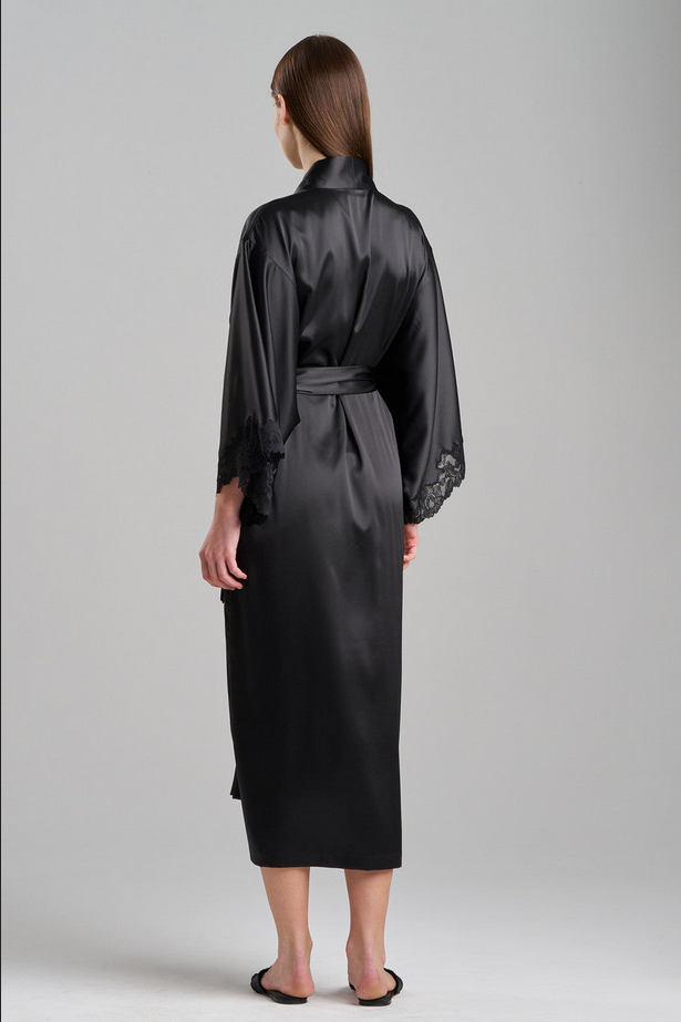 NATORI Peony Glamour Robe - Black