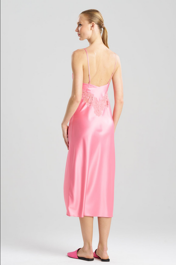 NATORI Peony Glamour Slip Dress - Flamingo