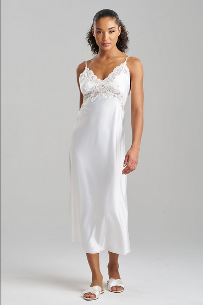 NATORI Peony Glamour Slip Dress - warm white