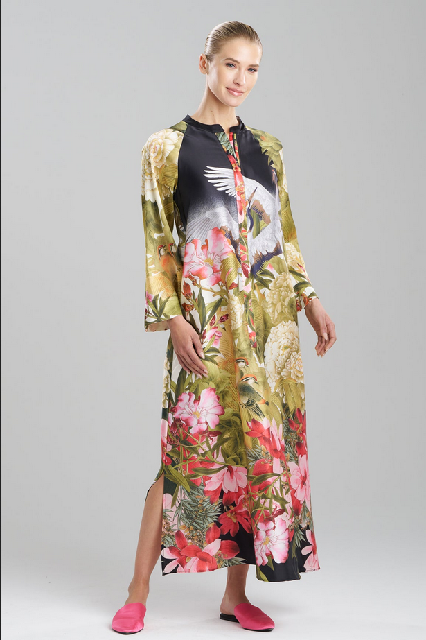 NATORI Crane Zip Caftan