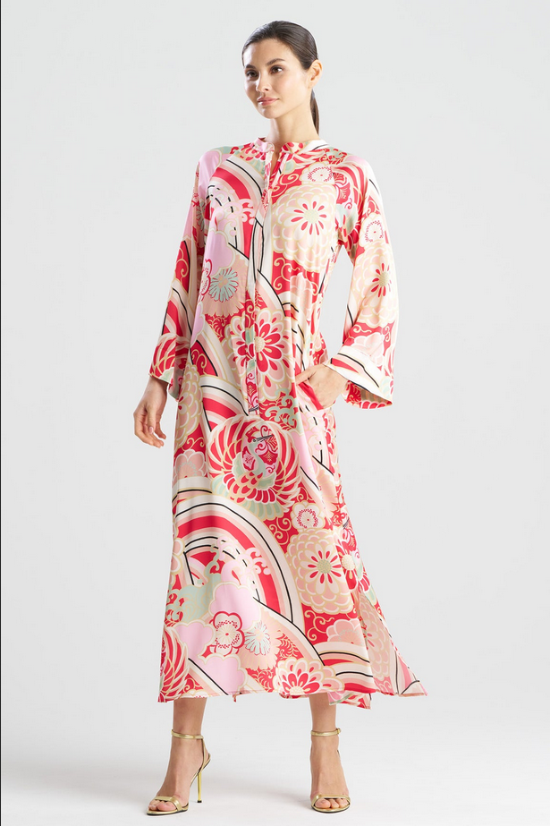 NATORI Medallion Zip Caftan