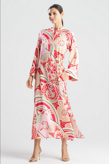NATORI Medallion Zip Caftan