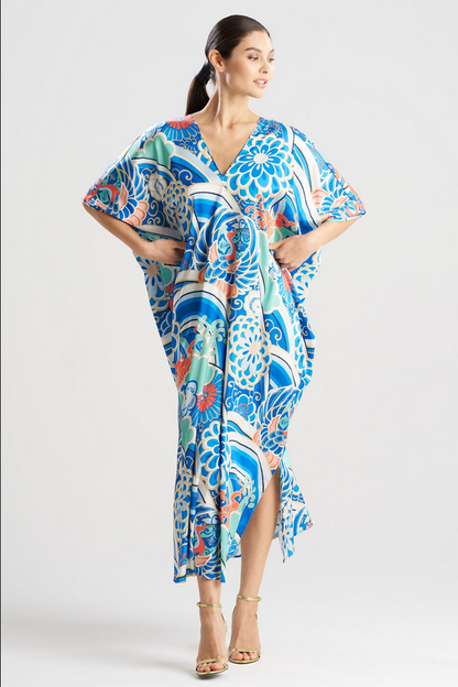 NATORI Medallion V-Neck Caftan