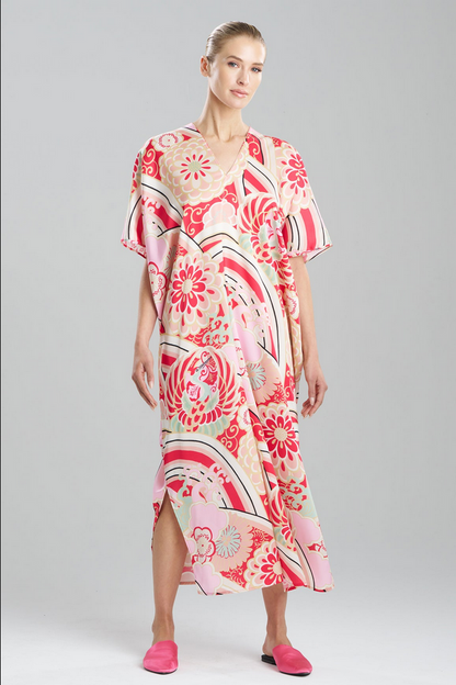 NATORI Medallion V-Neck Caftan