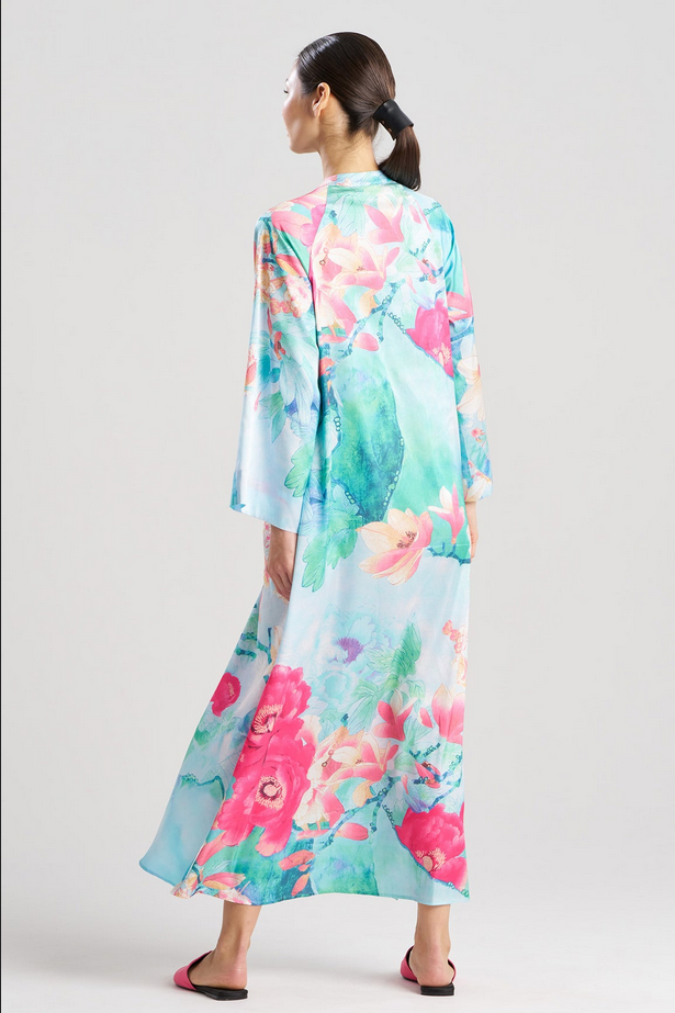NATORI Floral Garden Zip Caftan