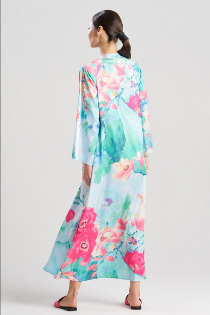 NATORI Floral Garden Zip Caftan