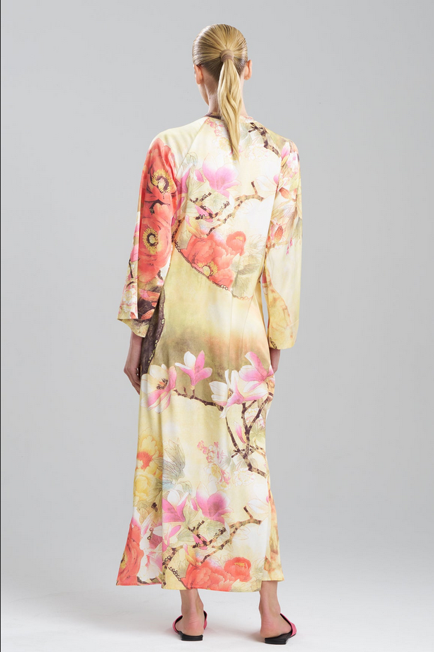 NATORI Floral Garden Zip Caftan