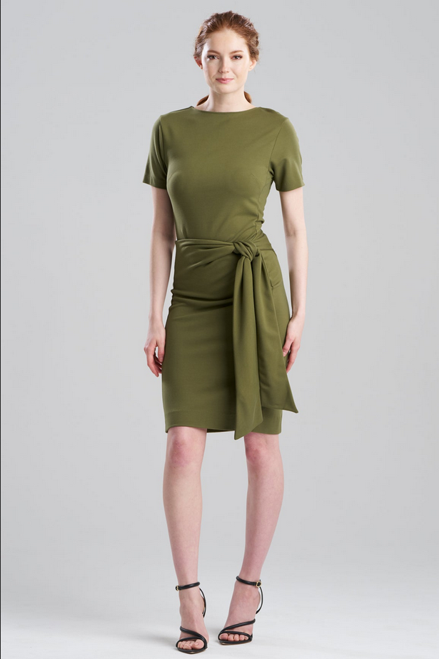 NATORI Ponte Knit Front Tie Sheath Dress