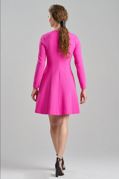 NATORI Scuba Crepe Pleated Dress