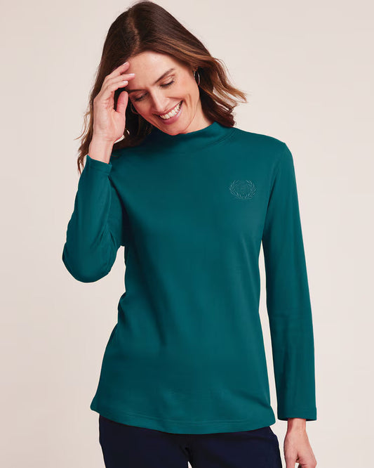 BLAIR Women's Tops Essential Knit Long Sleeve Mock Top 3 (Petite) - x5