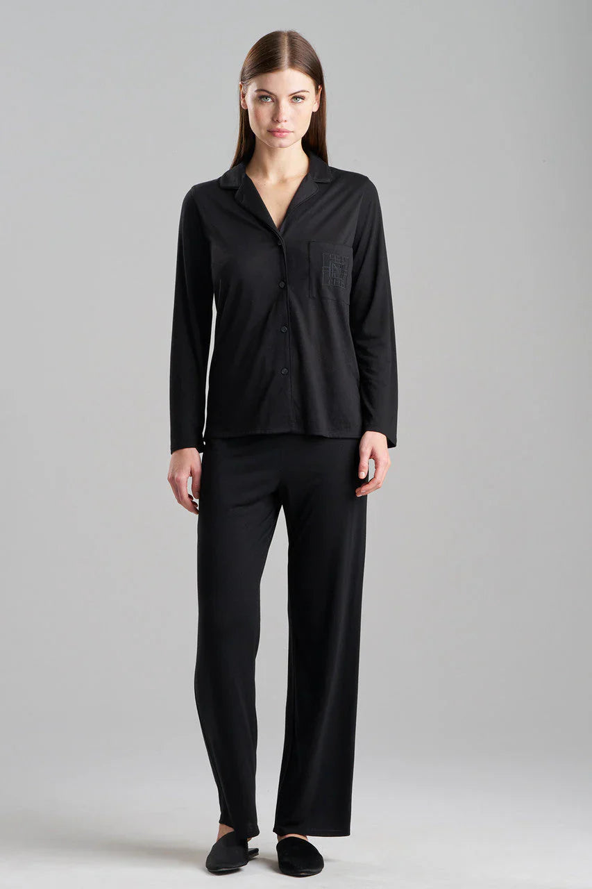 NATORI Shangri-La Embroidered TENCEL Notch PJ
