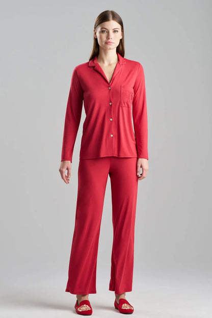 NATORI Shangri-La Embroidered TENCEL Notch PJ