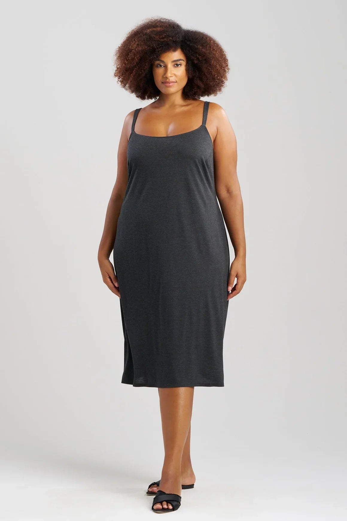Natori Shangri-La TENCEL Slip Dress - Anthracite