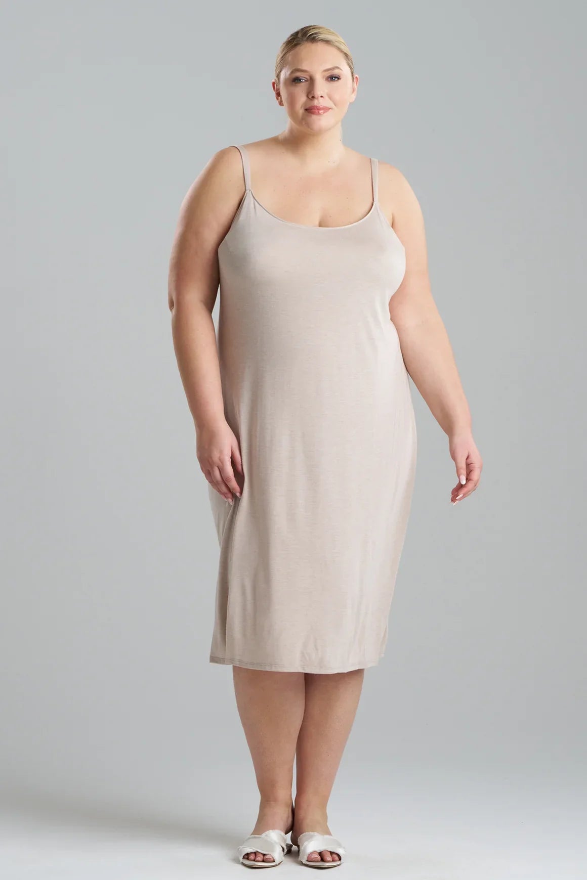 Natori Shangri-La TENCEL Slip Dress - Cashmere