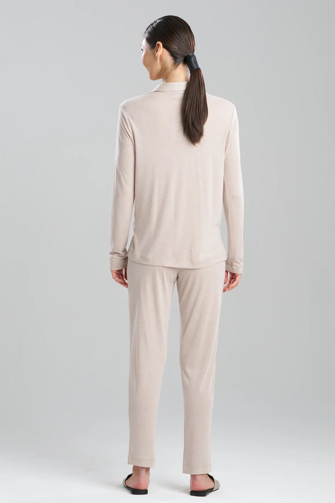 Natori Shangri-La TENCEL Long Sleeve Notch PJ - Cashmere