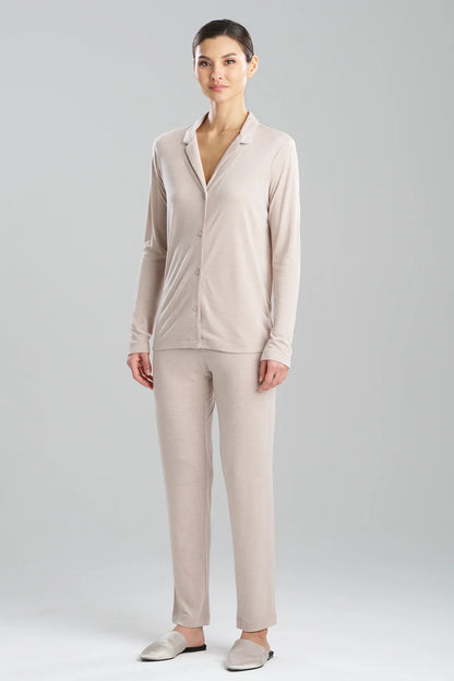 Natori Shangri-La TENCEL Long Sleeve Notch PJ - Cashmere