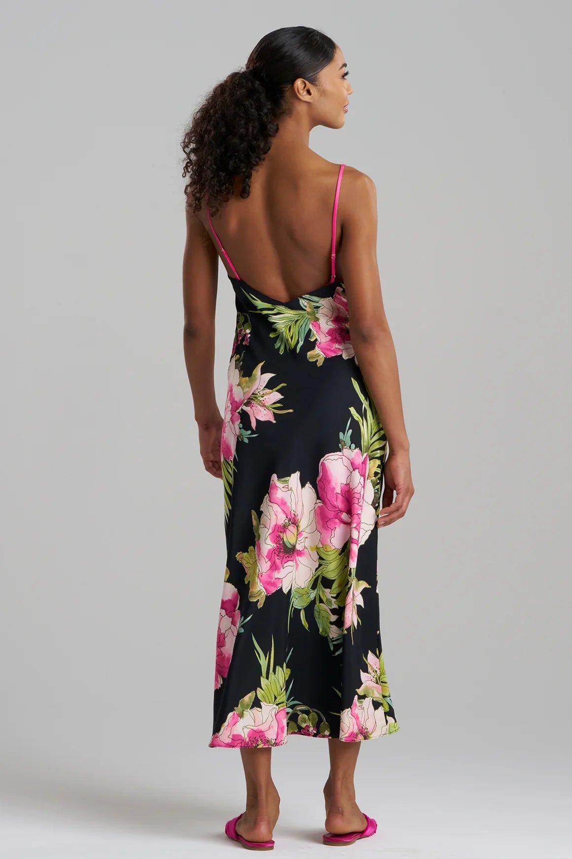 Natori Sonomi Slip Dress - Black Multi