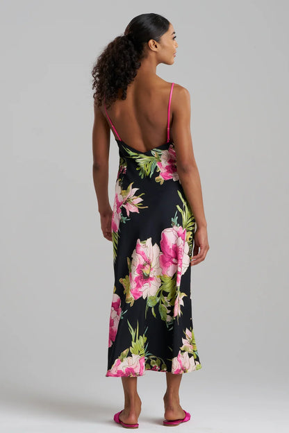 Natori Sonomi Slip Dress - Black Multi