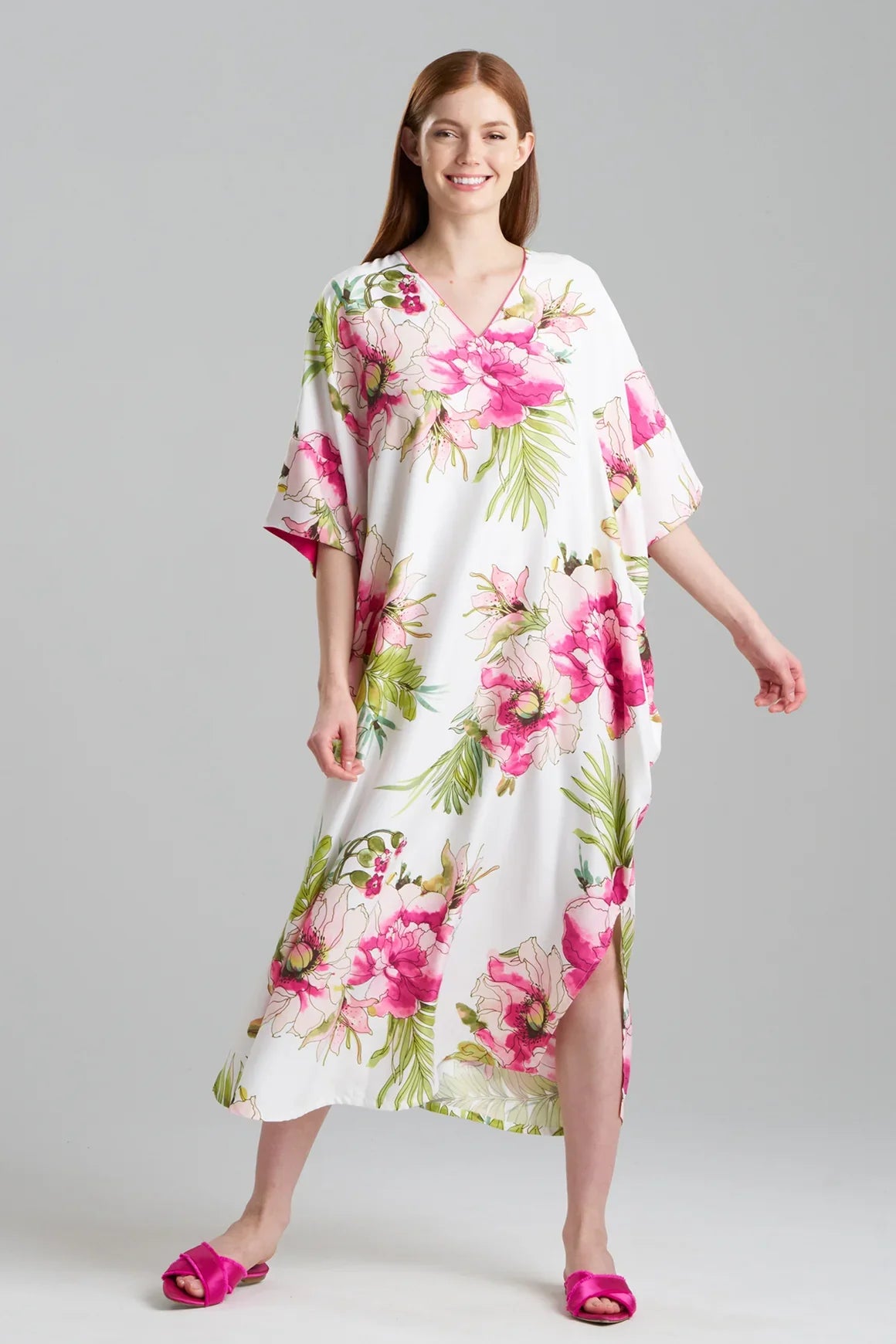 NATORI Sonomi Wedge Caftan - white multi